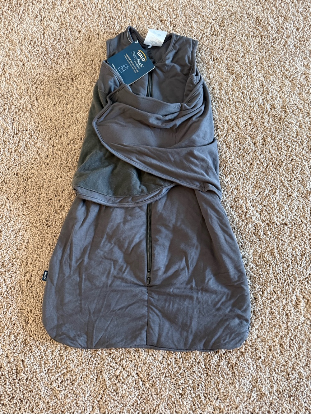 Halo SleepSack Swaddle Charcoal gray 3-6 months